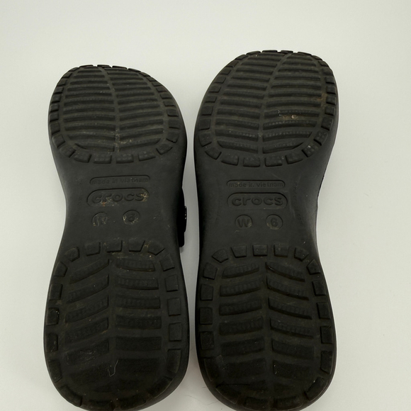Crocs Coretta Black Slip On Shoes Sandals Women Size 6 - Picture 6 of 7